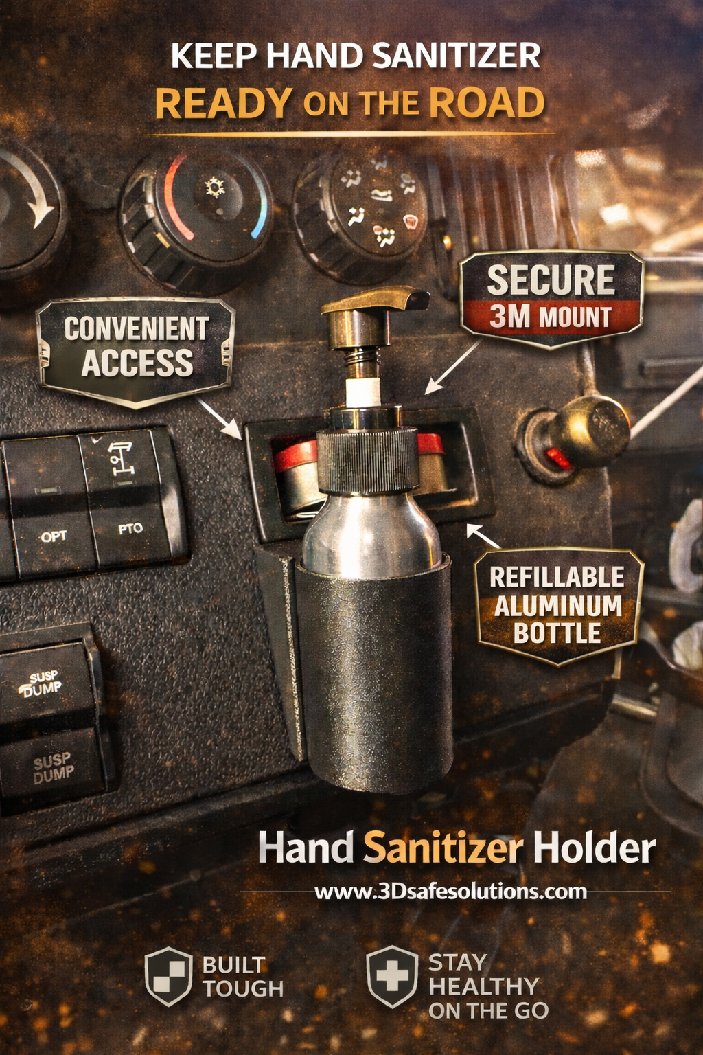 Hand Sanitizer Mount + Pump Bottle